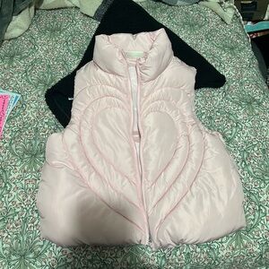 Pink Puffer Vest with heart design